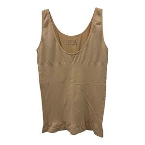 Real Shapewear Tank Top Womens 2X Nude‎ Ribbed Nylon Spandex Plus Size